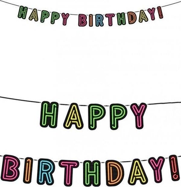 Neon slinger happy birthday
