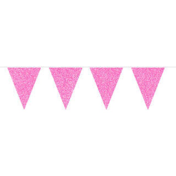 Vlaggenlijn glitter roze
