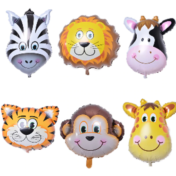 6 Stuks Folie Ballonnen Set Dieren