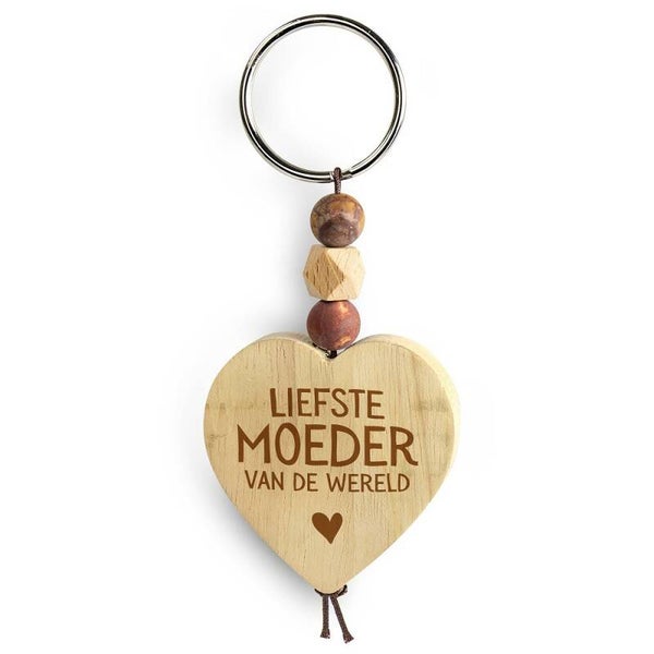 Houten sleutelhanger  - Moeder