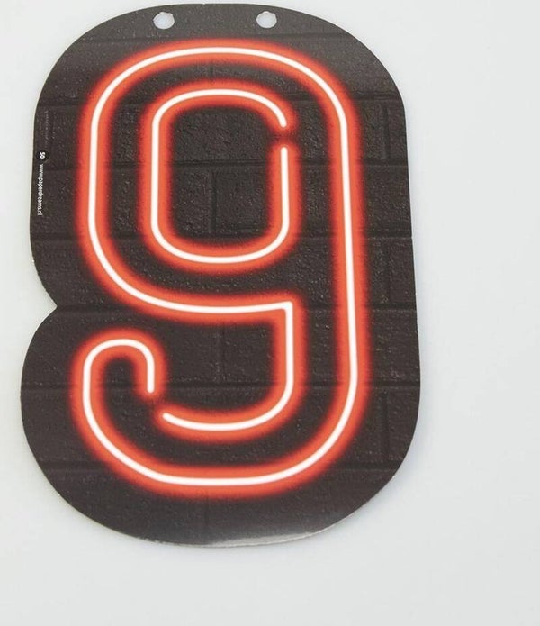 Neon cijfer 9