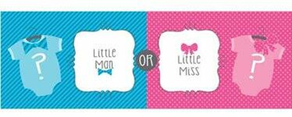 Banner little man little miss 152 x 50 cm