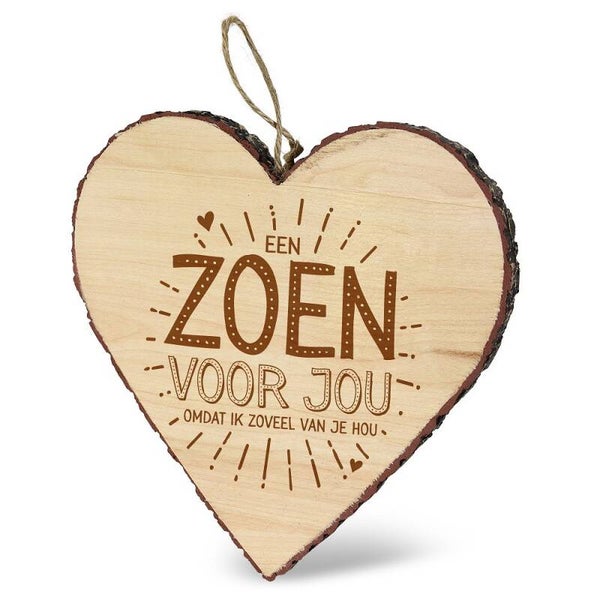 Deco hart  - een zoen voor jou