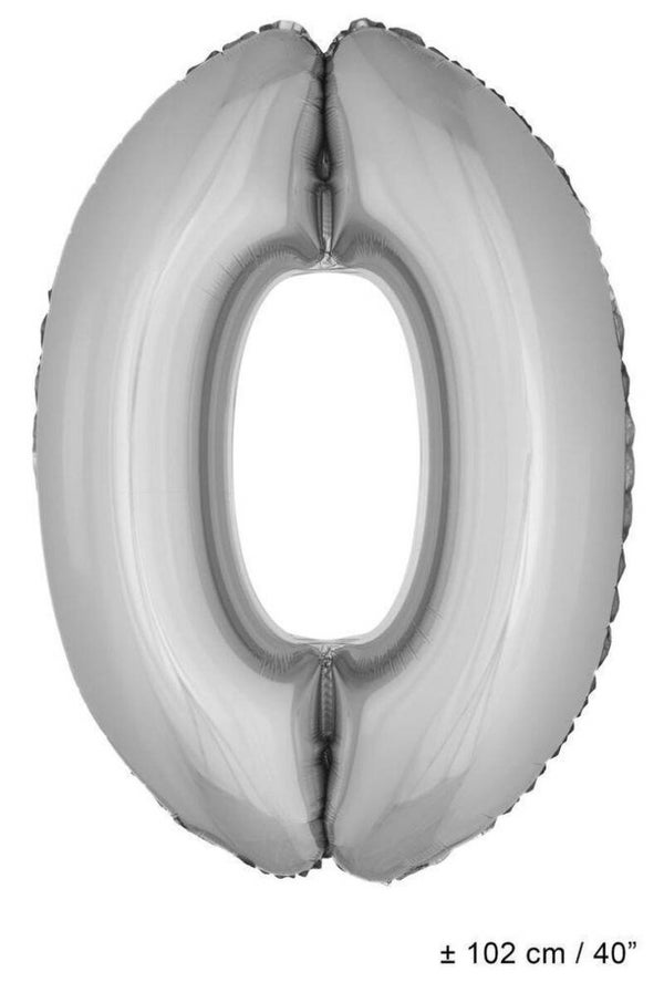 Cijfer 0 zilver 1meter
