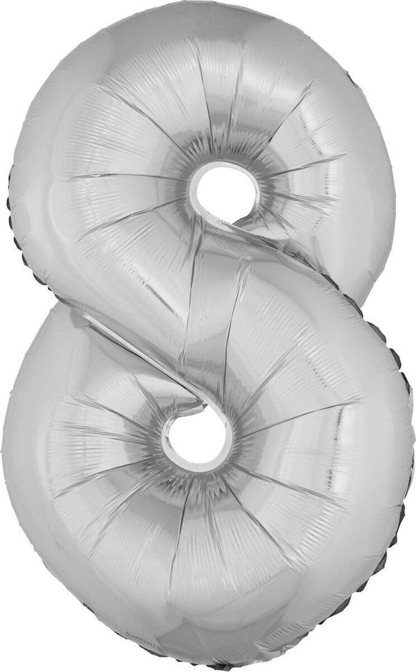 Cijfer 8 zilver 1meter