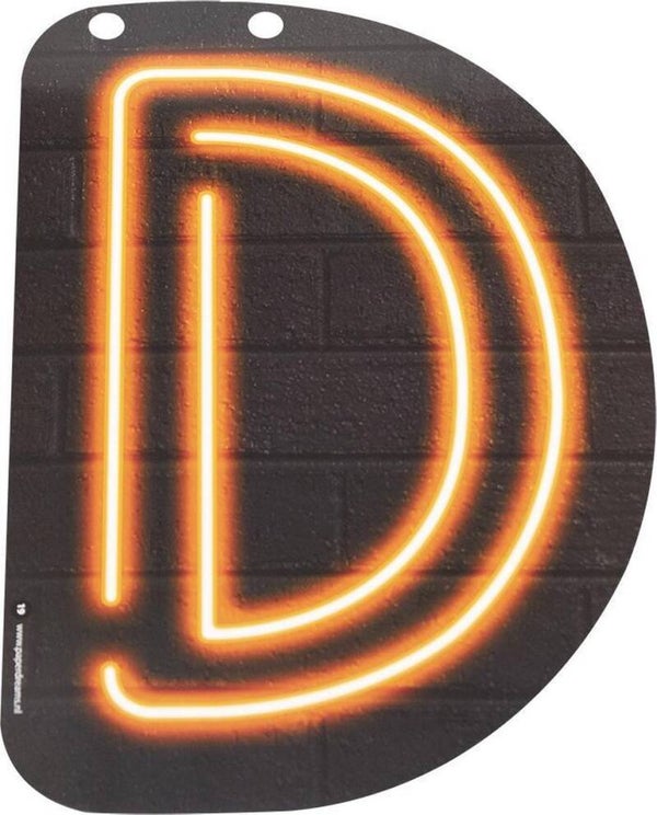 Neon letter D