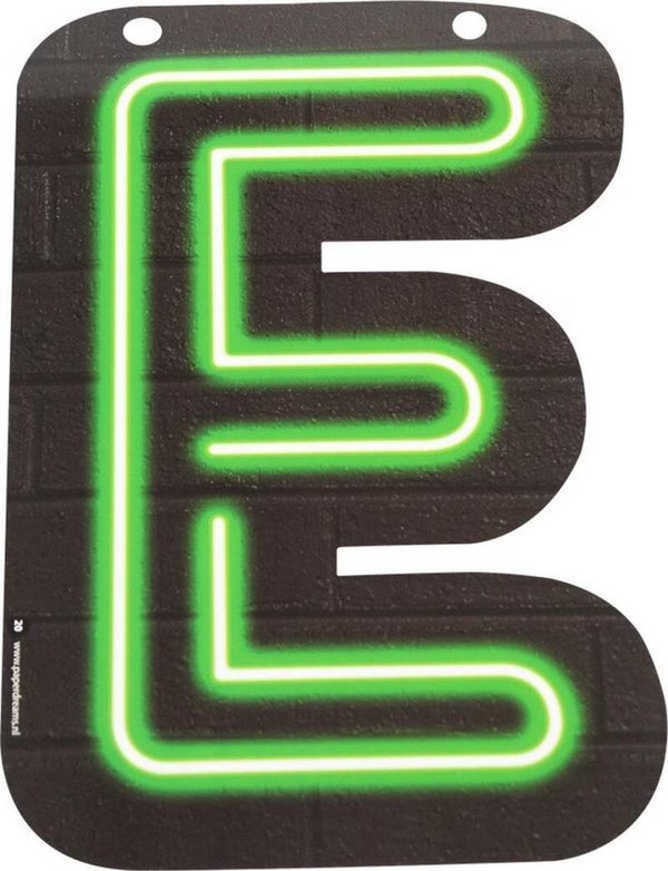 Neon letter E