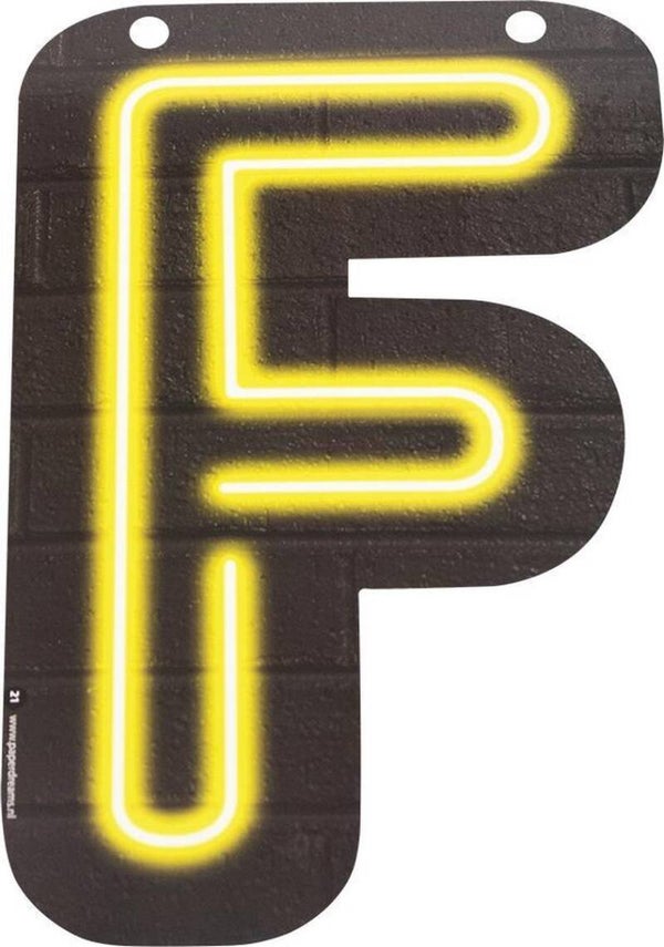 Neon letter F