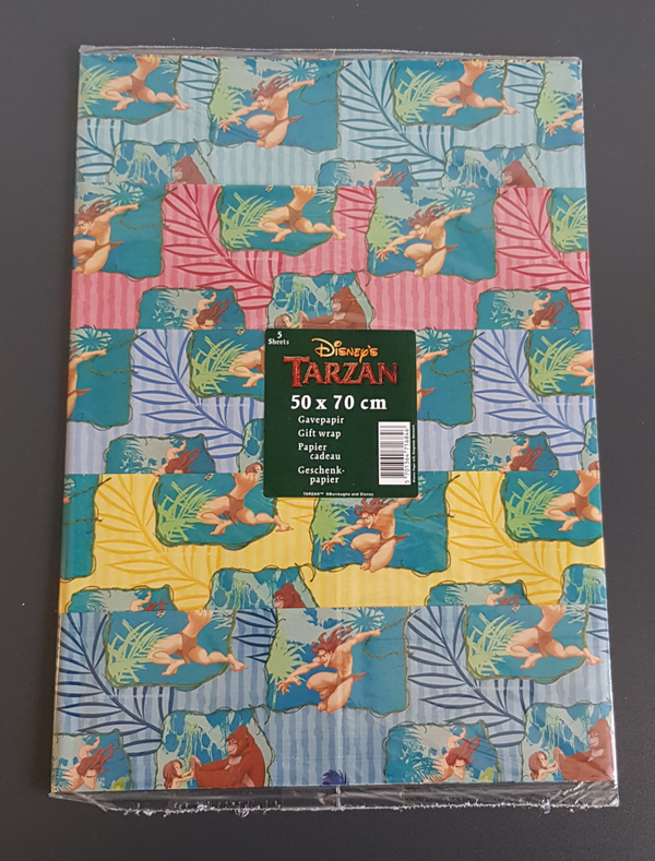 Tarzan kadopapier set van 5 vellen