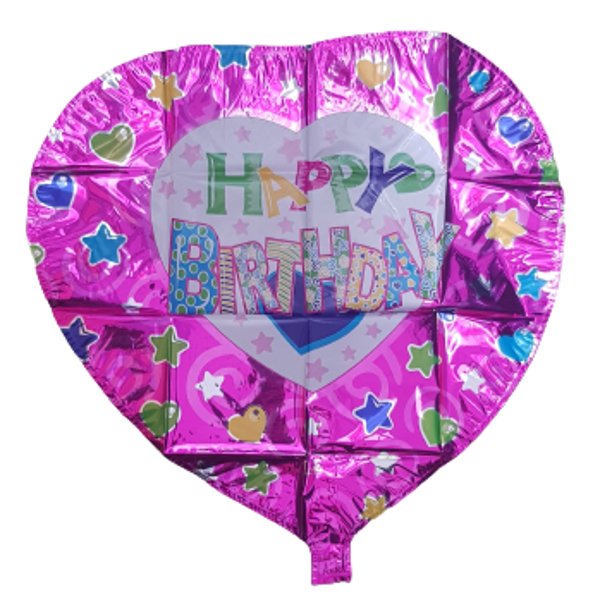 Happy birthday roze/wit hart 40 cm