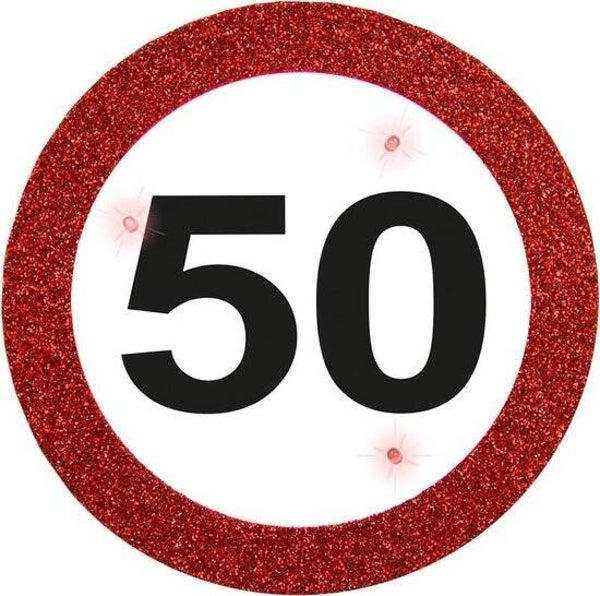 50 Jaar Verkeersbord LED button