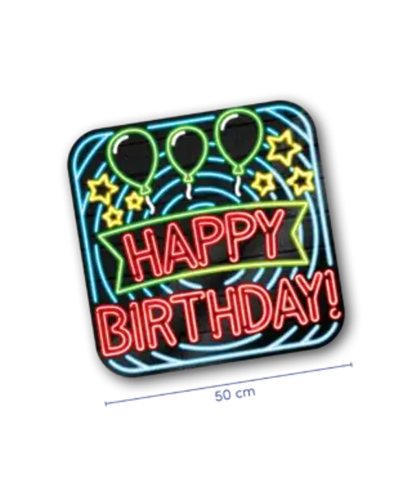 Neon huldeschild - Happy birthday