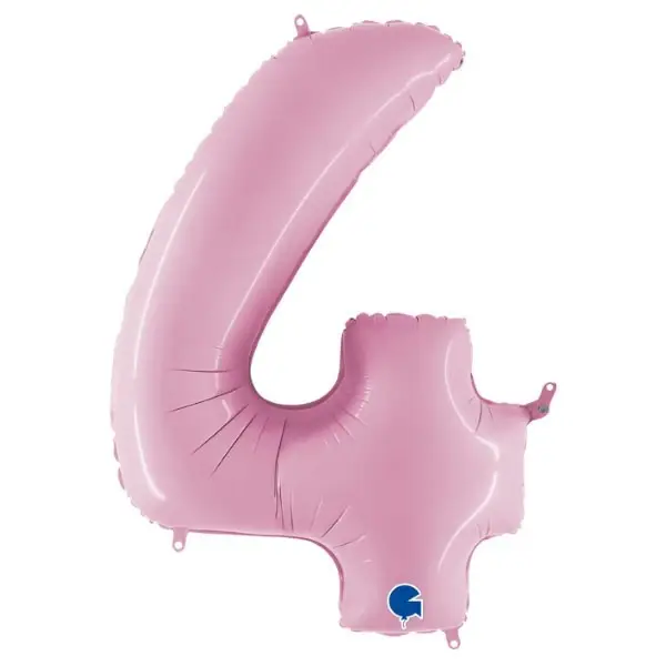 Cijfer 4 pastel roze