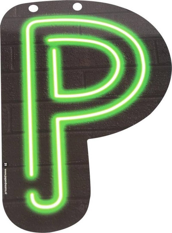Neon letter P