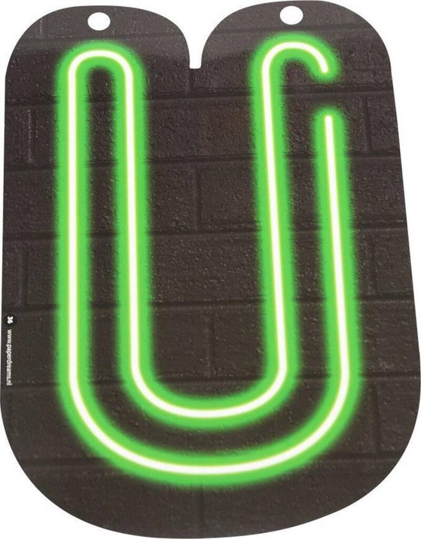 Neon letter U