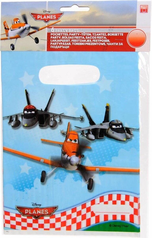 uitdeelzakjes Planes. 6 Stuks.