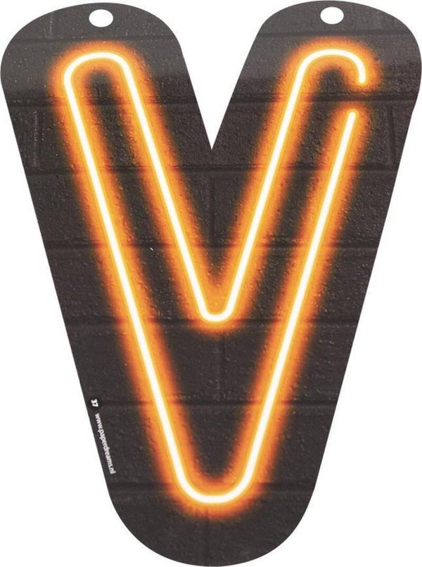 Neon letter V