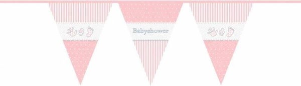 vlaggenlijn babyshower Roze