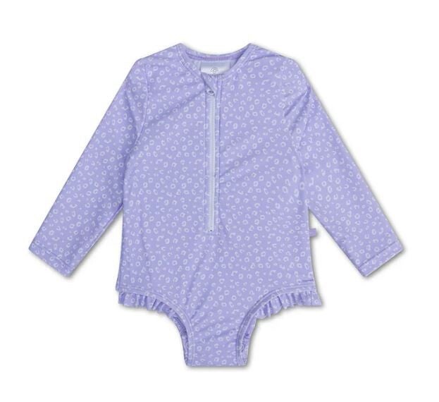 UV badpak met lange mouwen - Panter Lila