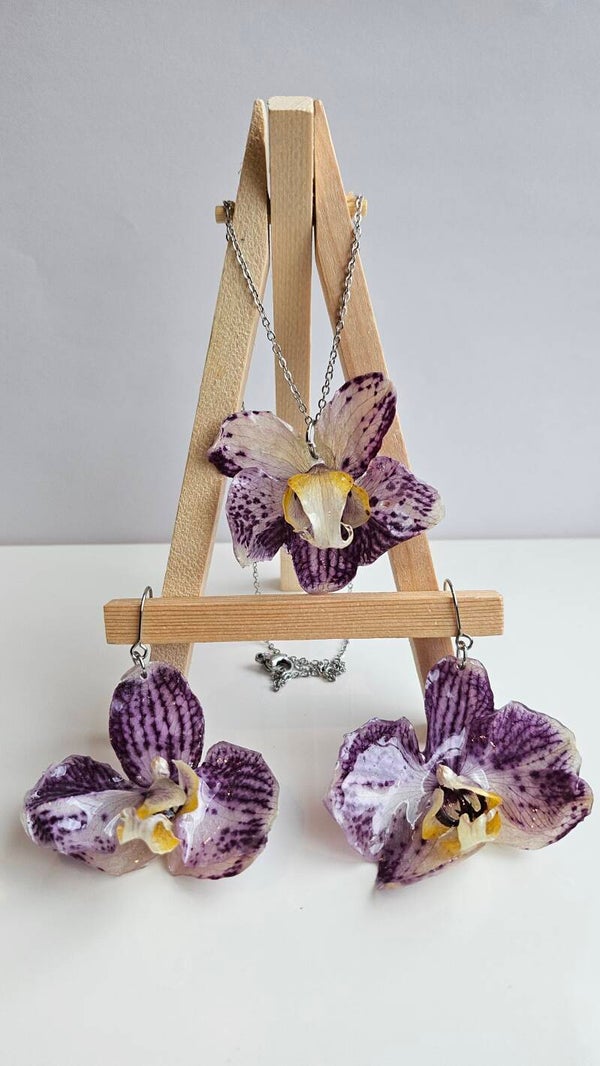 Orchideeën sieraden set #1017