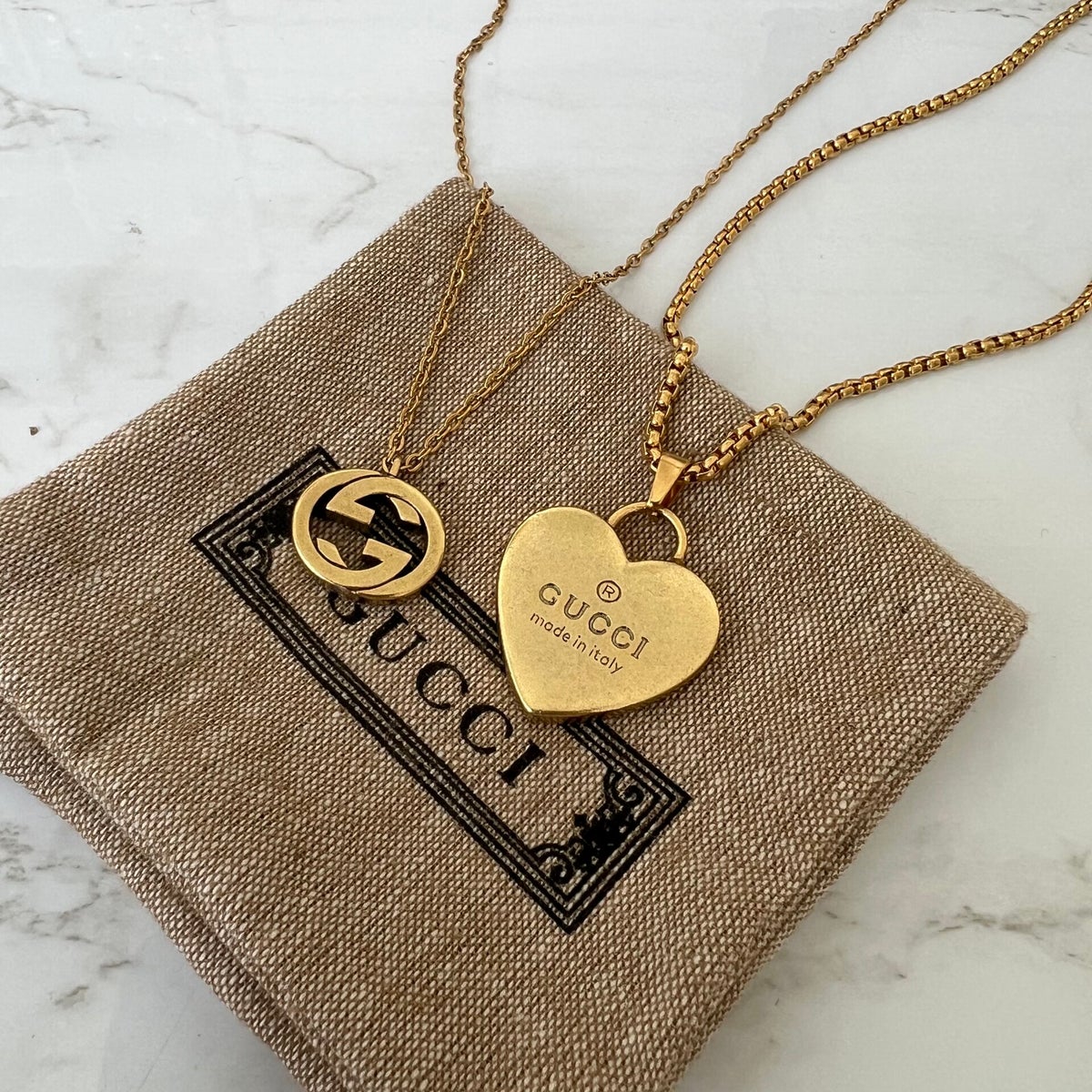 Heart 2025 gucci necklace