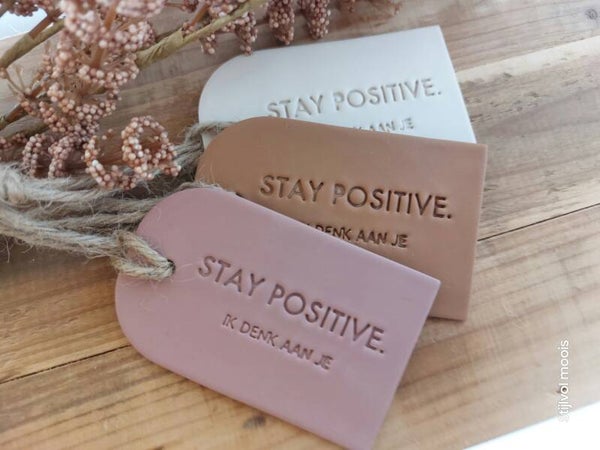 Cadeaulabelset 'Stay positive' (3 stuks)
