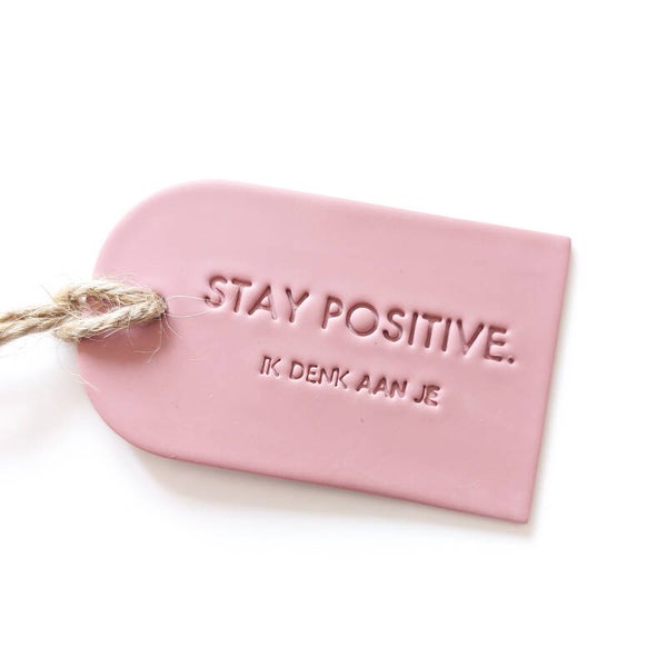 Cadeaulabel 'Stay positive'