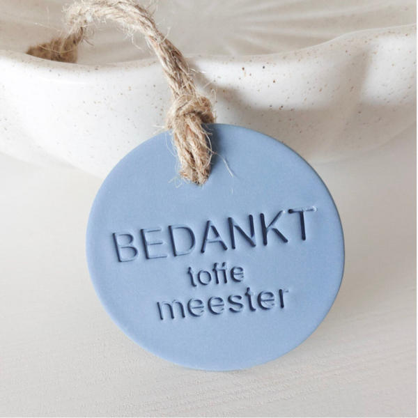 Bedankt toffe meester | jeansblauw