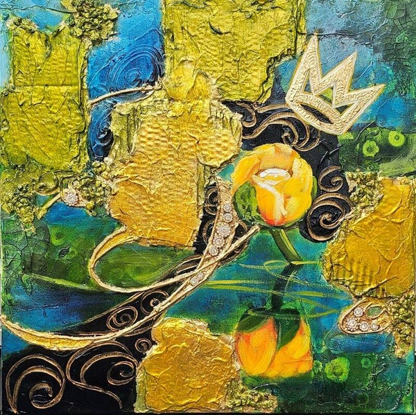 Yellow waterlily pond