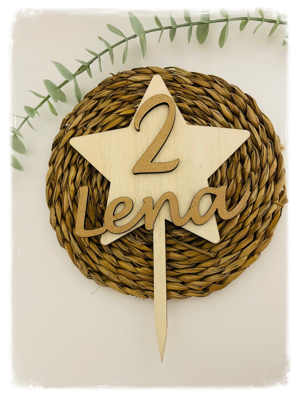 TOPPER PERSONALIZADO BICOLOR ESTRELLA