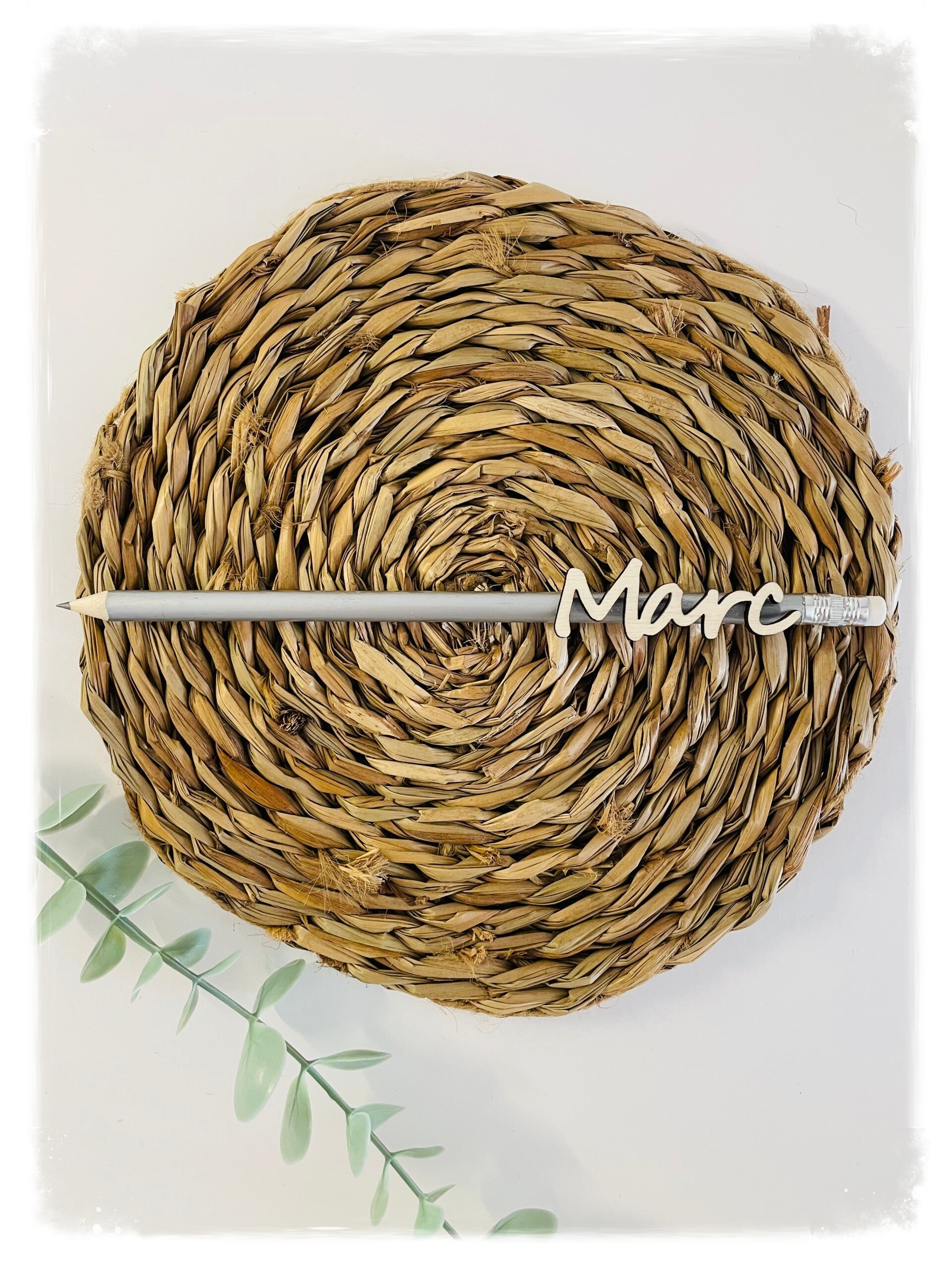 LÁPIZ PLATEADO NOMBRE MADERA