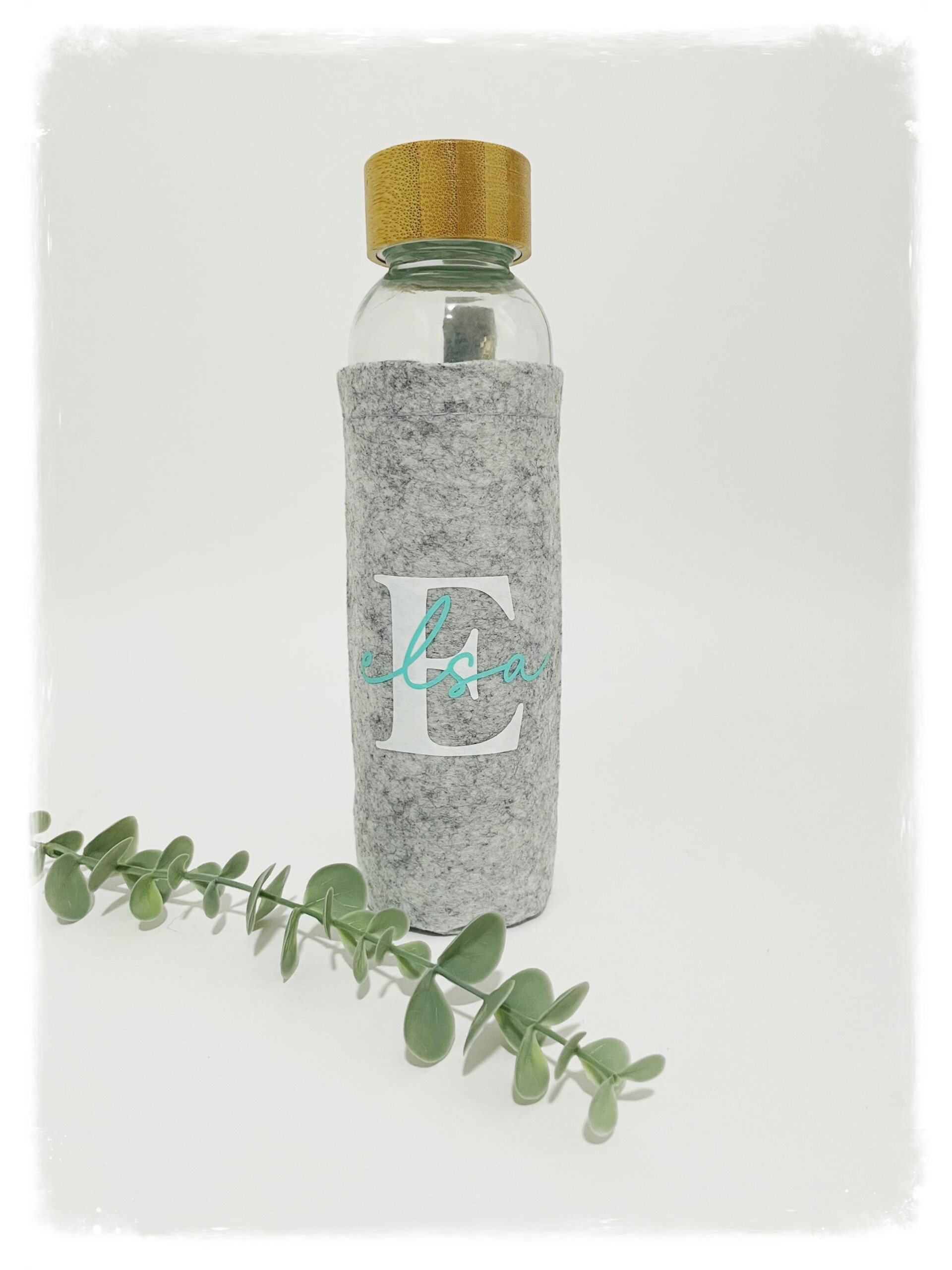 BOTELLA CRISTAL Y FIELTRO