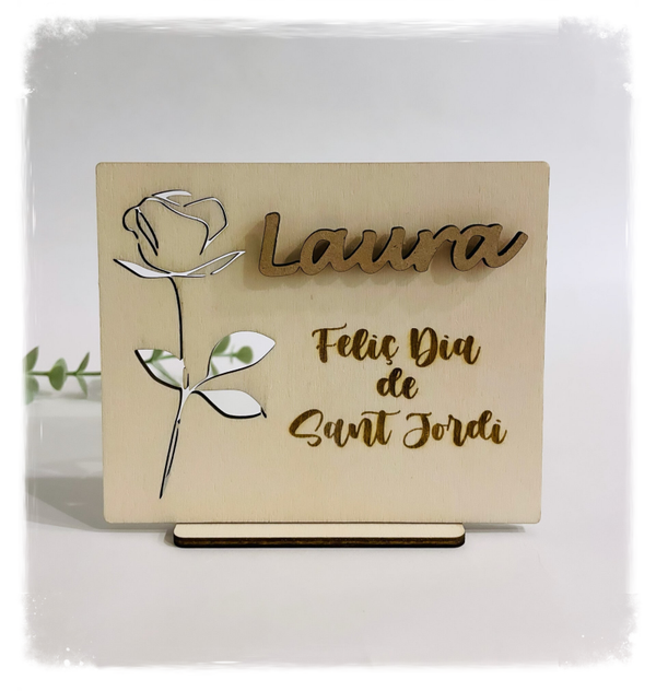 PLACA ROSA SANT JORDI