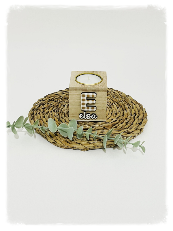 PORTAVELAS CUBO VICHY NATURE