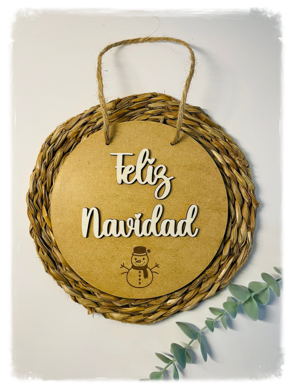 PLACA REDONDA NAVIDAD mdf