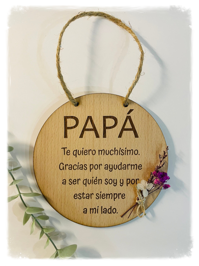 PLACA REDONDA PAPÁ WOOD