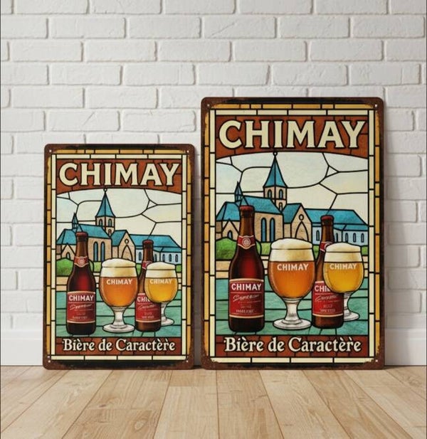 Chimay Trappist Metalen Bord (Glas-in-Lood)