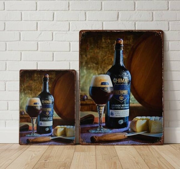 Chimay Grande Réserve Metalen Bord (Bier & Kaas)