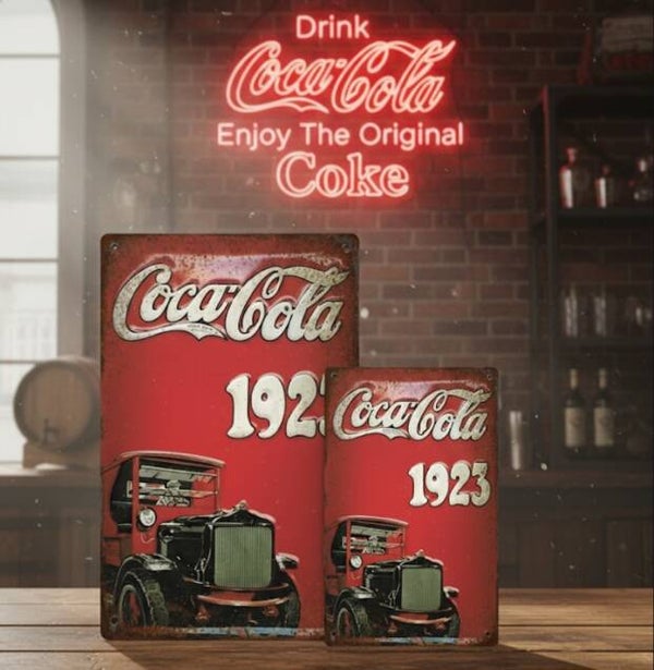Coca-Cola Metalen Bord - Historische Truck 1923