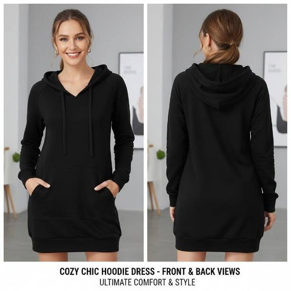 Cozy Chic Hoodie Jurk met Kangoeroezak