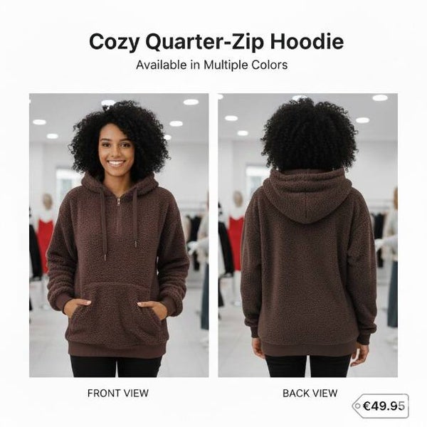 Teddy Fleece Half-Zip Hoodie