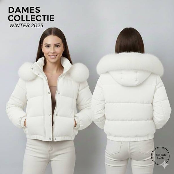 Cropped Donsjack Dames met Faux Fur