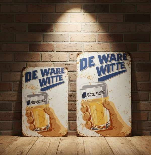 Hoegaarden Metalen Bord (De Ware Witte)