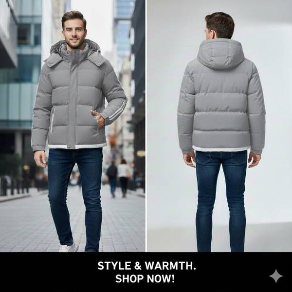 Heren Puffer Jack met Streepdetail