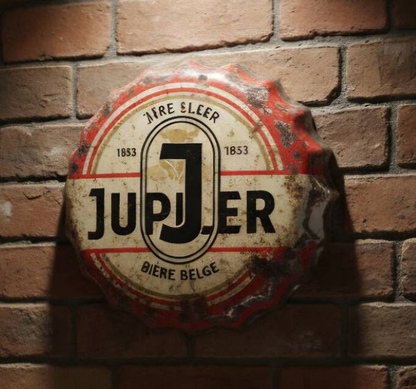 Jupiler Metalen Kroonkurk 'Klassiek Logo' Extreme Vintage (43 cm)