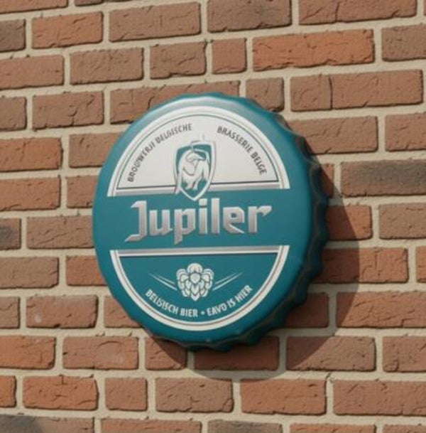 Jupiler Metalen Kroonkurk Wandbord (43cm