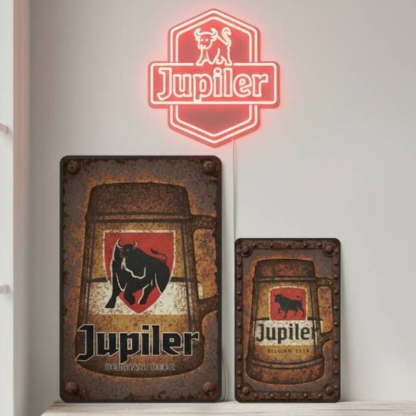 Jupiler Metalen Bord - Zwaar Verroeste Bierpul
