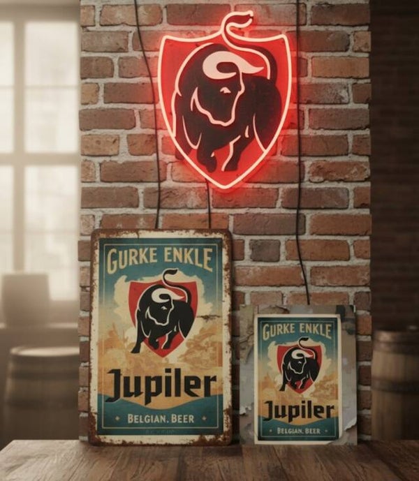 Jupiler Metalen Bord - 'Gurke Enkle' Poster Stijl