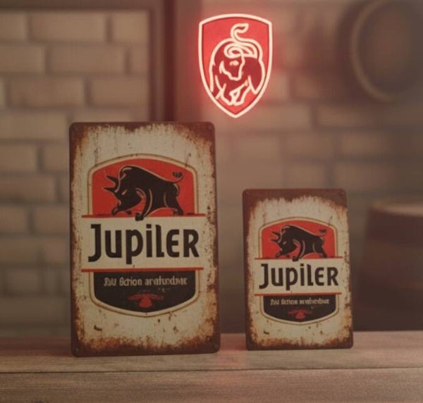 Jupiler Metalen Bord - Zwaar Verroest - Oude Slagzin
