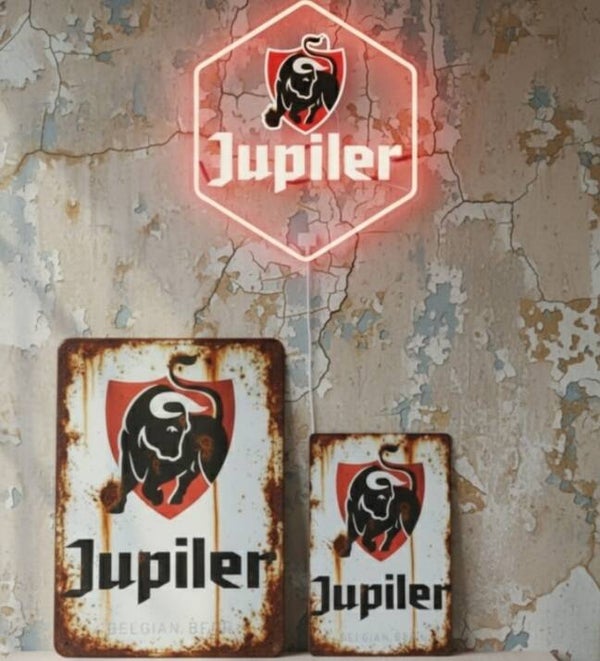 ​Jupiler Metalen Bord - Vintage Stier Logo